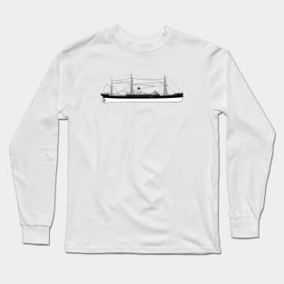 Side view of an old ship Long Sleeve T-Shirt
